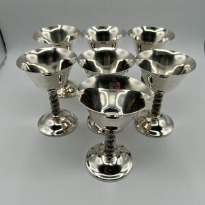 Alfonso Lara Silver Plated Champagne/Dessert Cups 5.125" Tall Set of 7 Used
